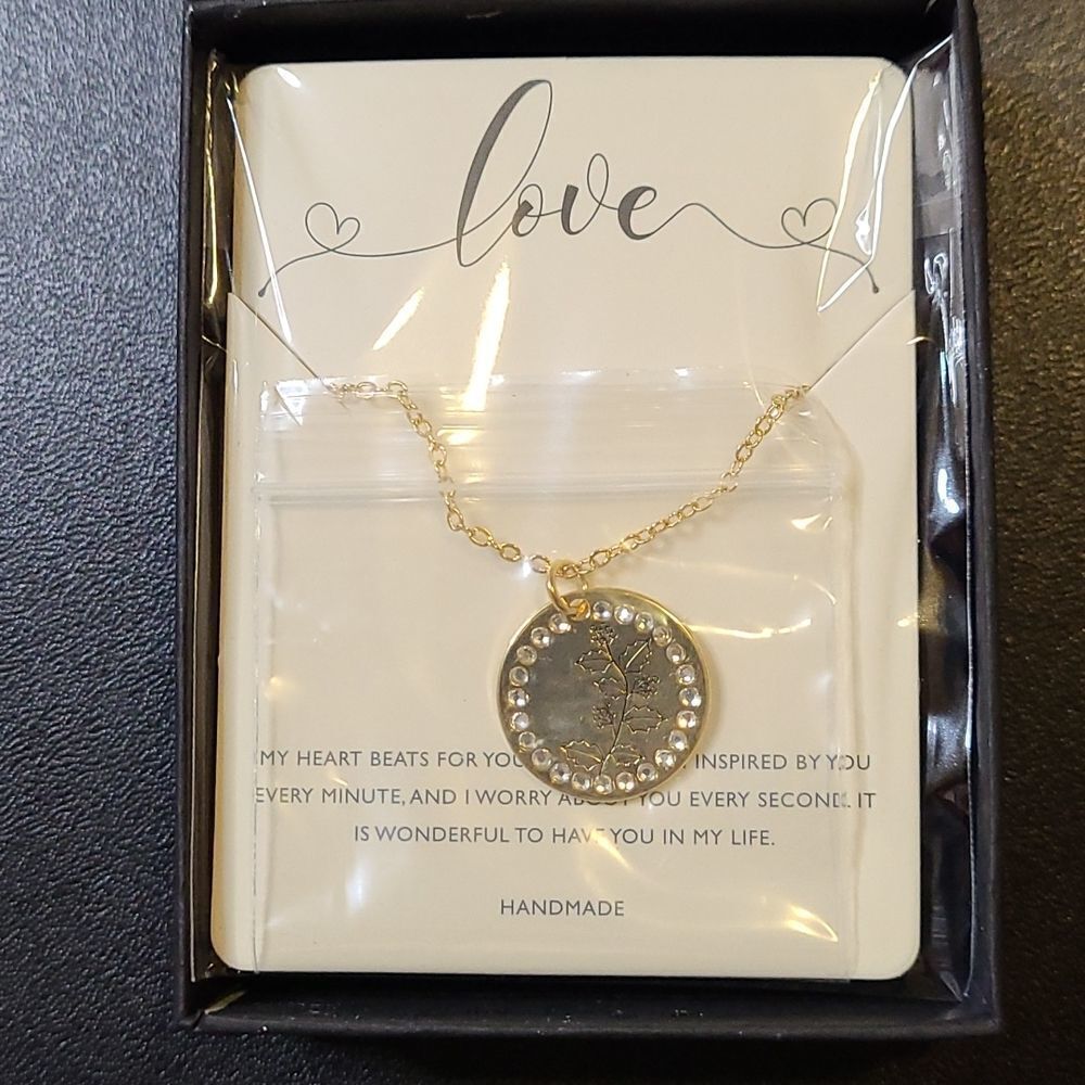 NEW December Birth Flower Bohemian Love Charm Necklace